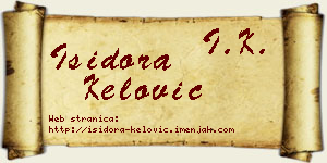 Isidora Kelović vizit kartica